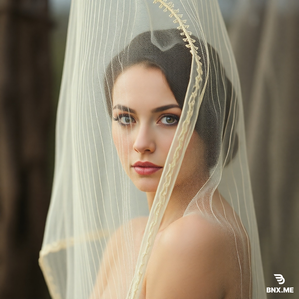 a woman  in a net cloth with no other cloth