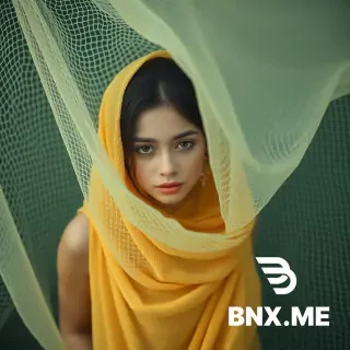 a woman  in a net cloth